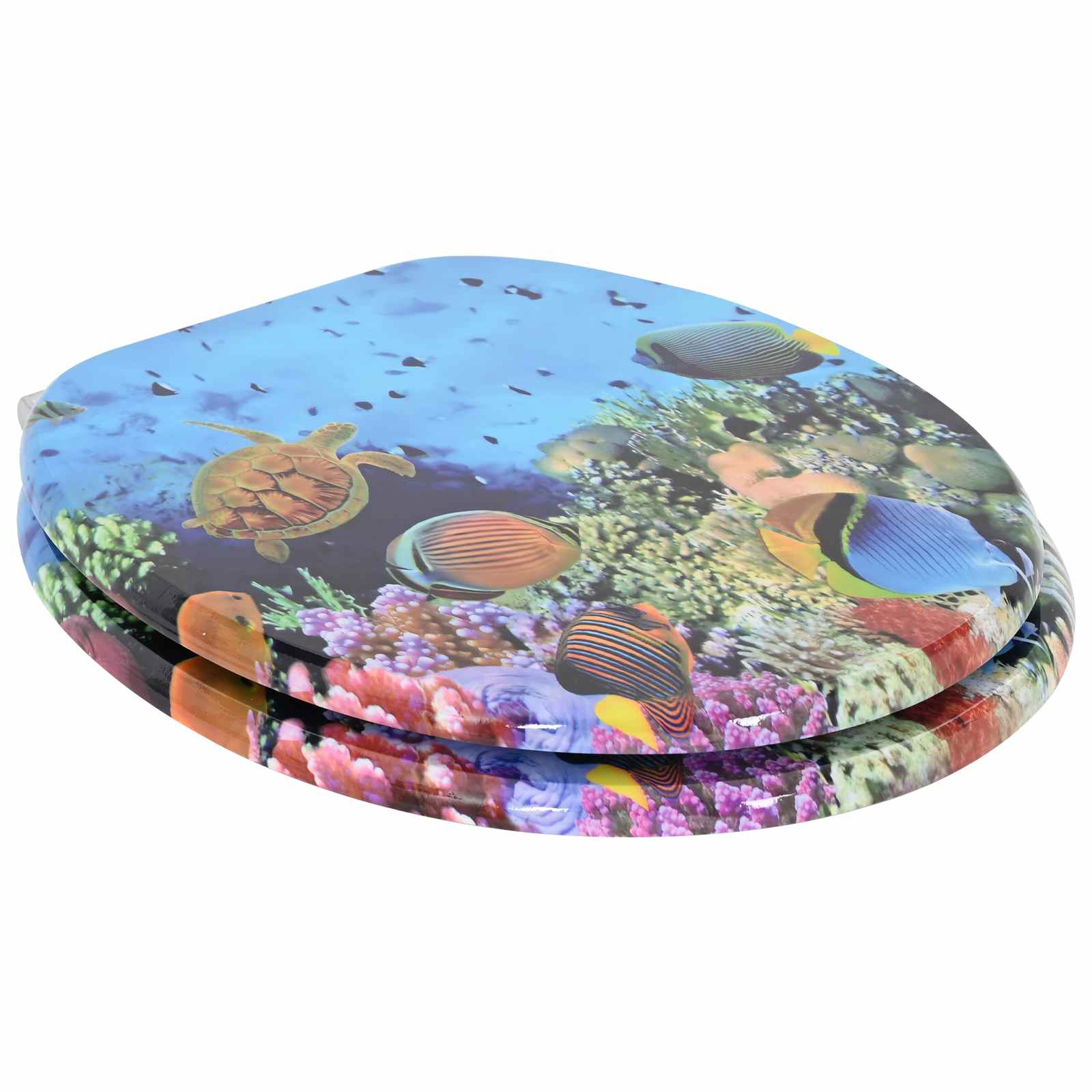 VidaXL asiento de inodoro con cierre suave 2 piezas azul marino 44 x 38 cm