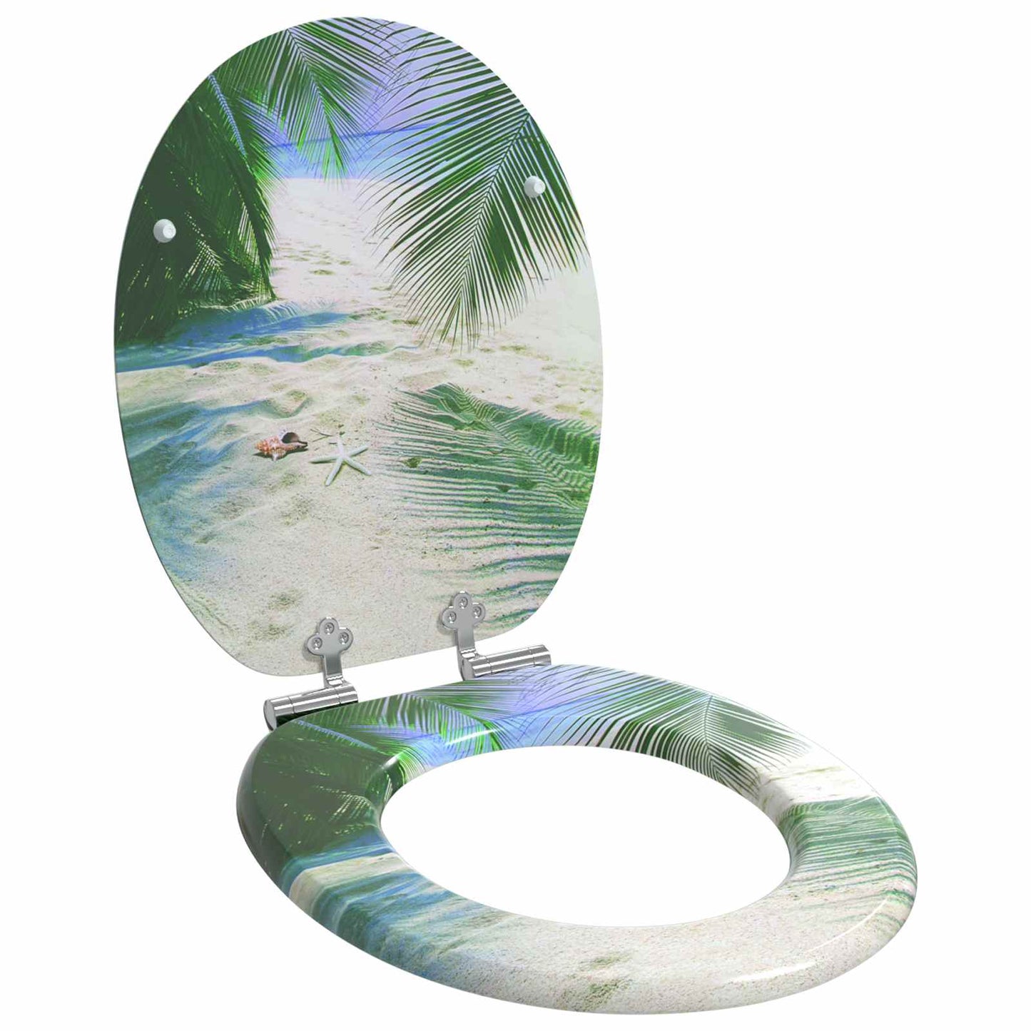 Vidaxx asiento de inodoro con cierre suave 2 piezas verde tablero MDF 44 x 38 cm