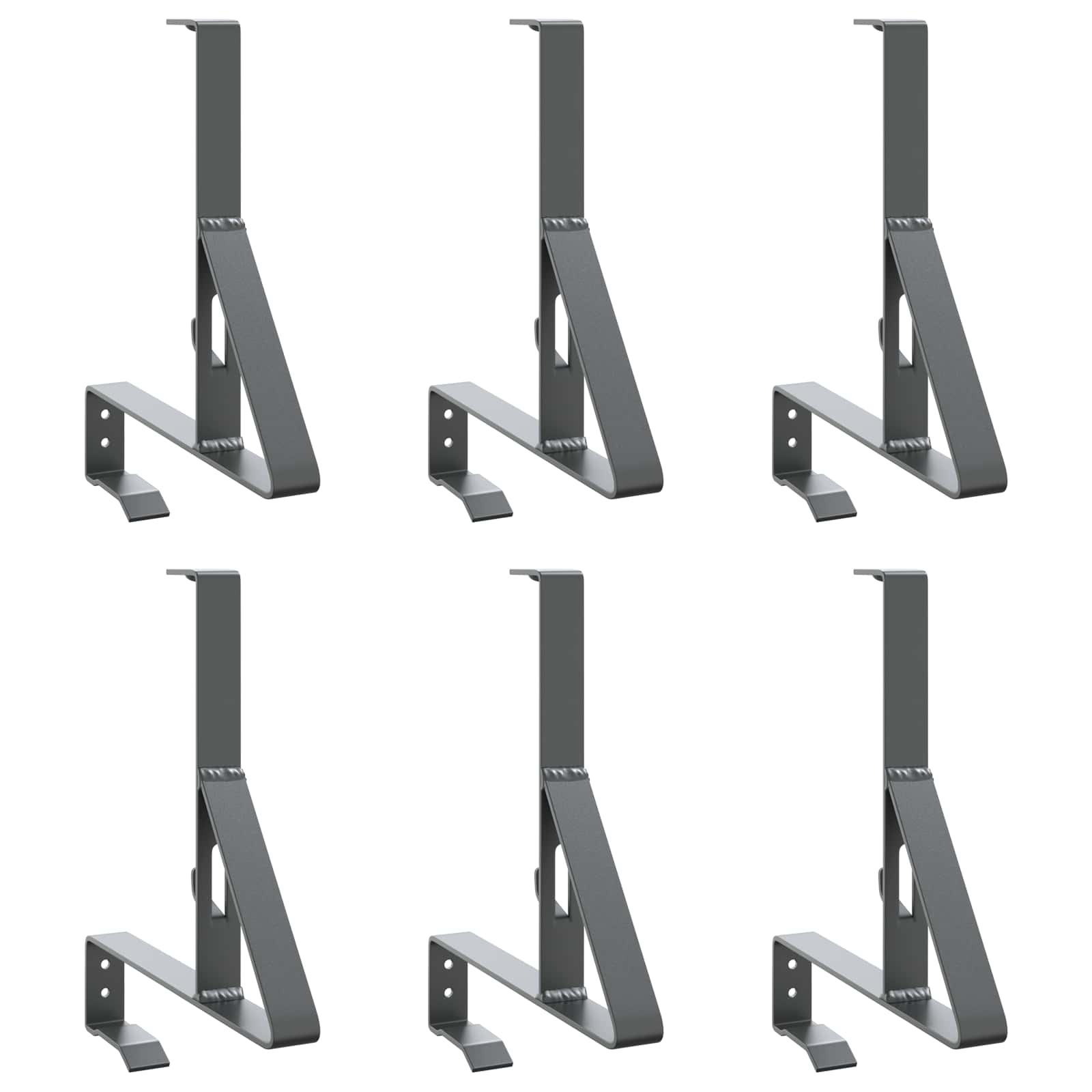 Vidaxl sneeuwbeveiligingsteun 6 pcs antraciet 29,5 x 3 x 34,5 cm staal