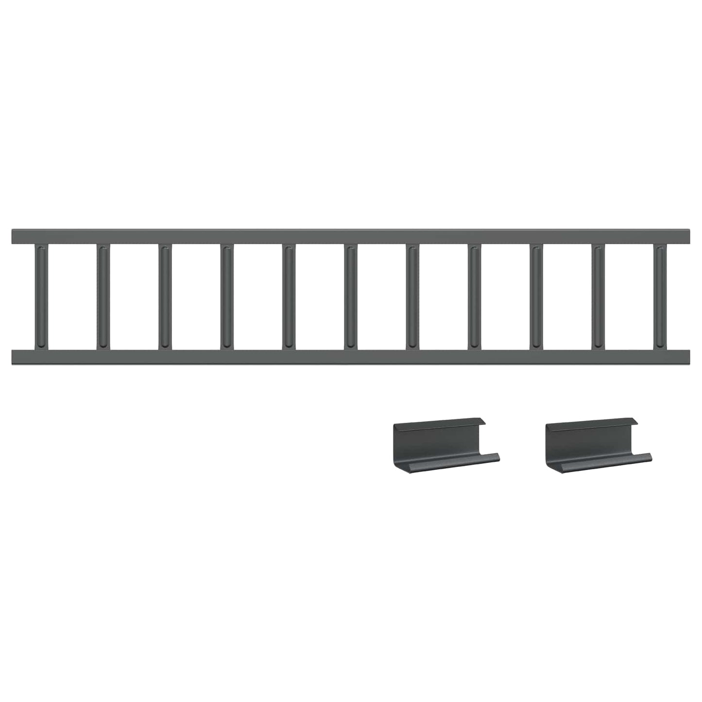 Soporte para nieve de techo Vidaxl antracita 1200 x 2,5 x 20 cm acero