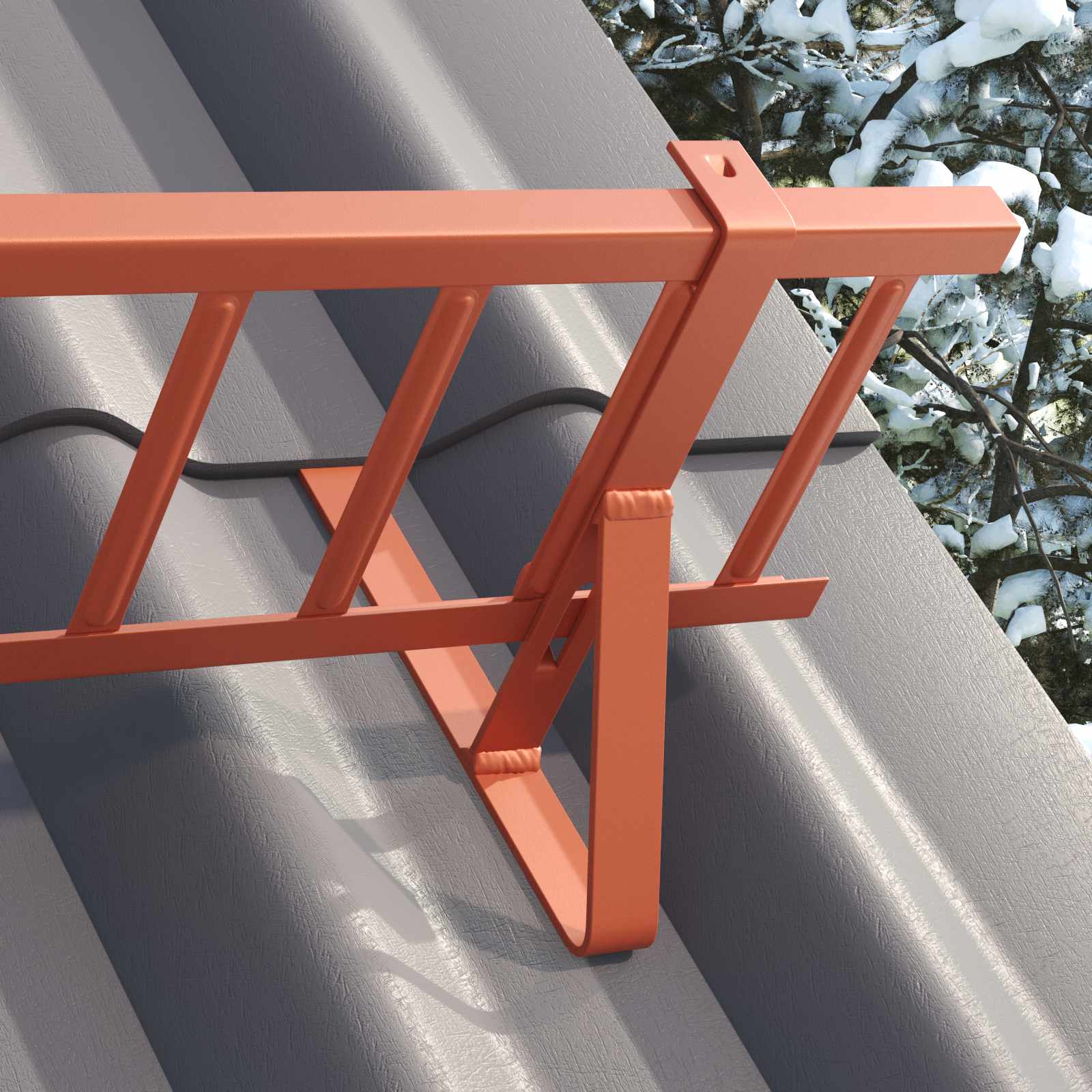 Supporto paraneve VidaXL rosso 29,5 x 3 x 34,5 cm in acciaio