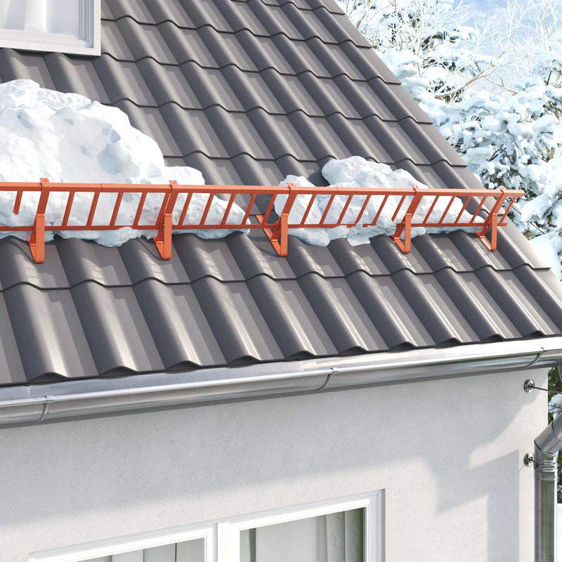 Supporto paraneve VidaXL rosso 29,5 x 3 x 34,5 cm in acciaio