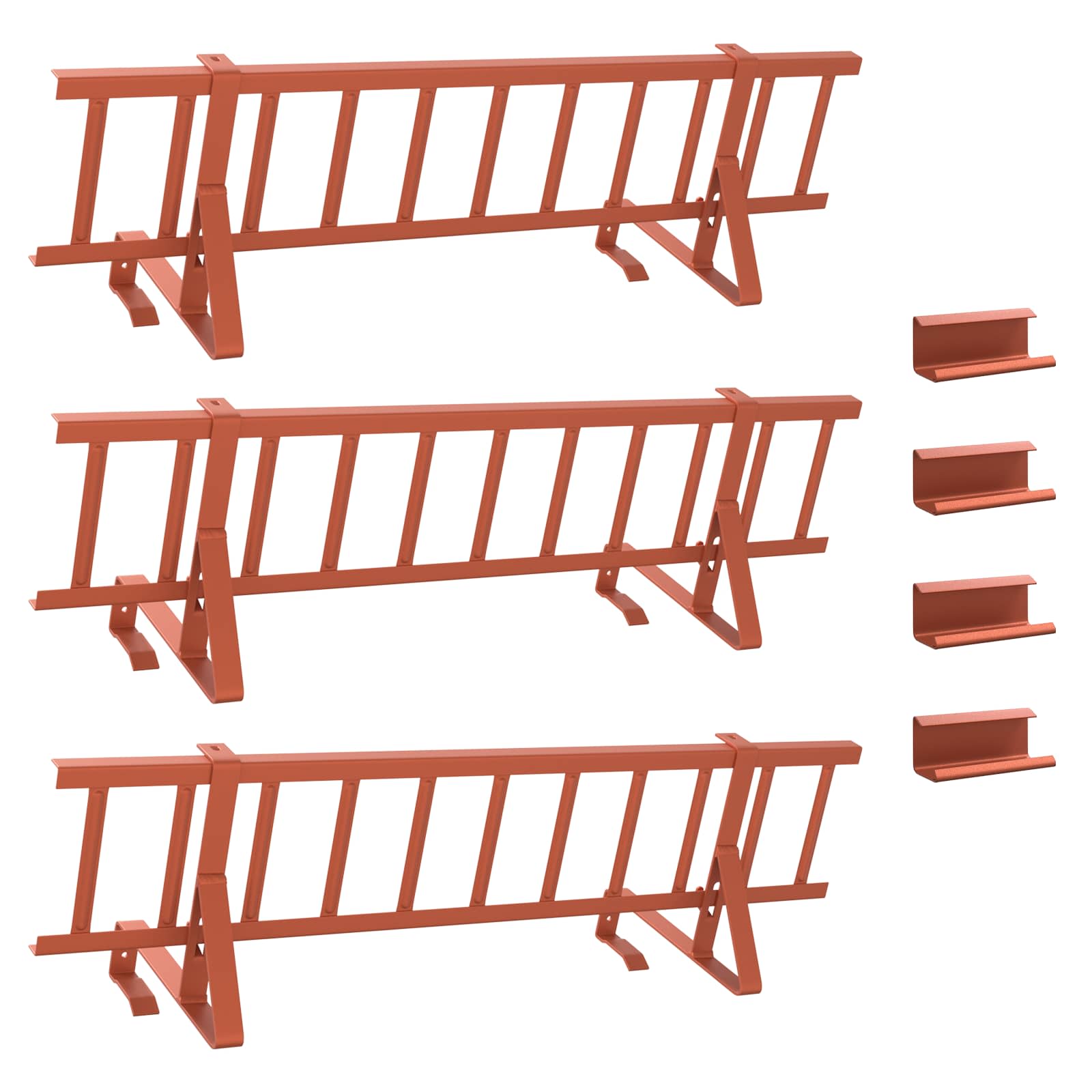 Vidaxl dak sneeuwbeugel rood 300 x 29,5 x 34,5 cm staal