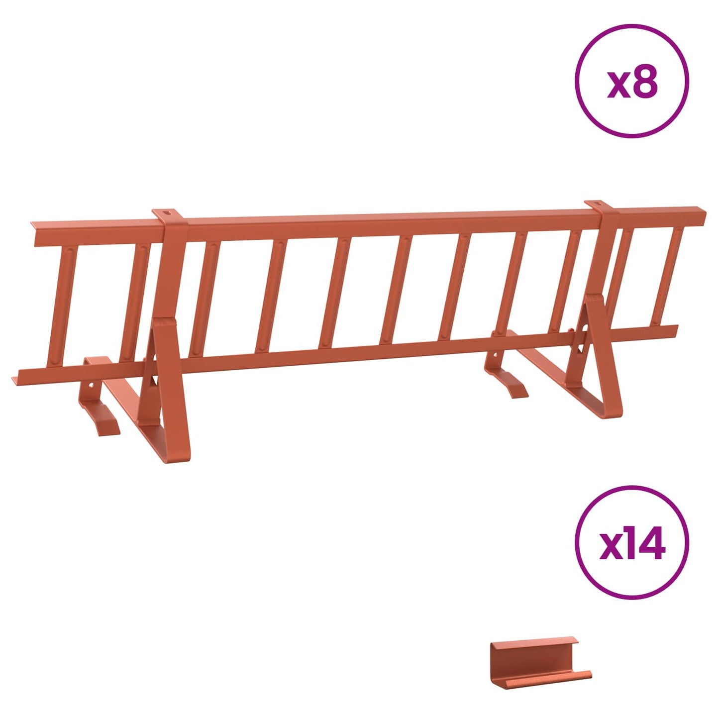 Vidaxx soporte para nieve de techo rojo 800 x 29,5 x 34,5 cm acero