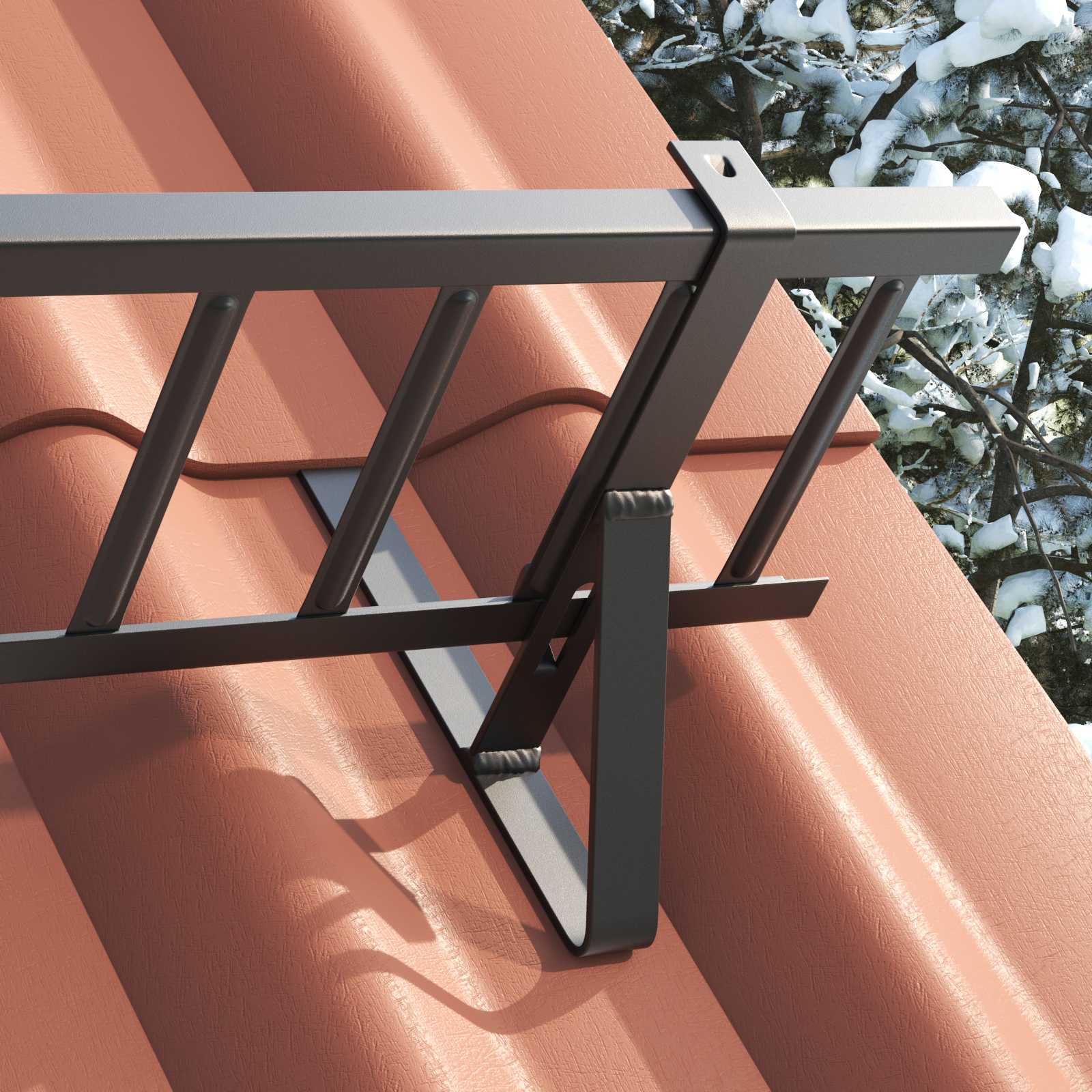 Supporto paraneve Vidaxx nero 29,5 x 3 x 34,5 cm in acciaio