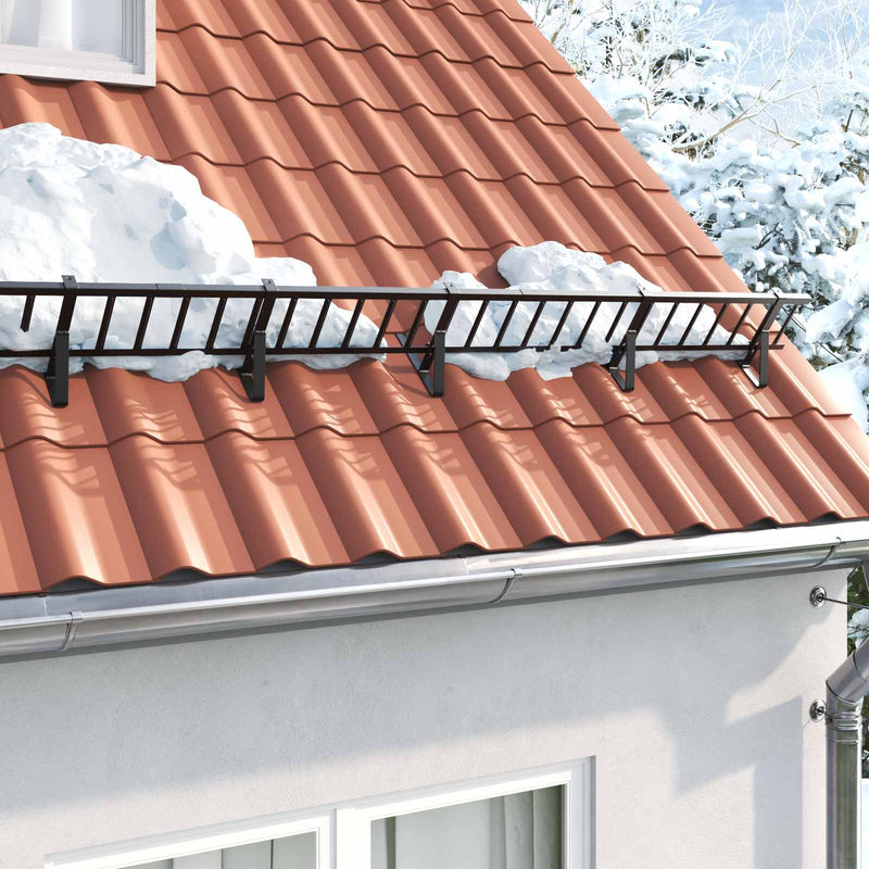 Supporto paraneve VidaXL 2 pezzi nero 29,5 x 3 x 34,5 cm in acciaio
