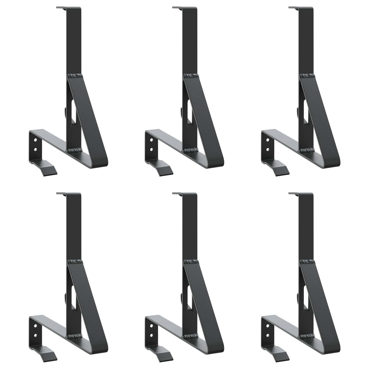 Vidaxxl soporte para nieve 6 uds negro 29,5 x 3 x 34,5 cm acero