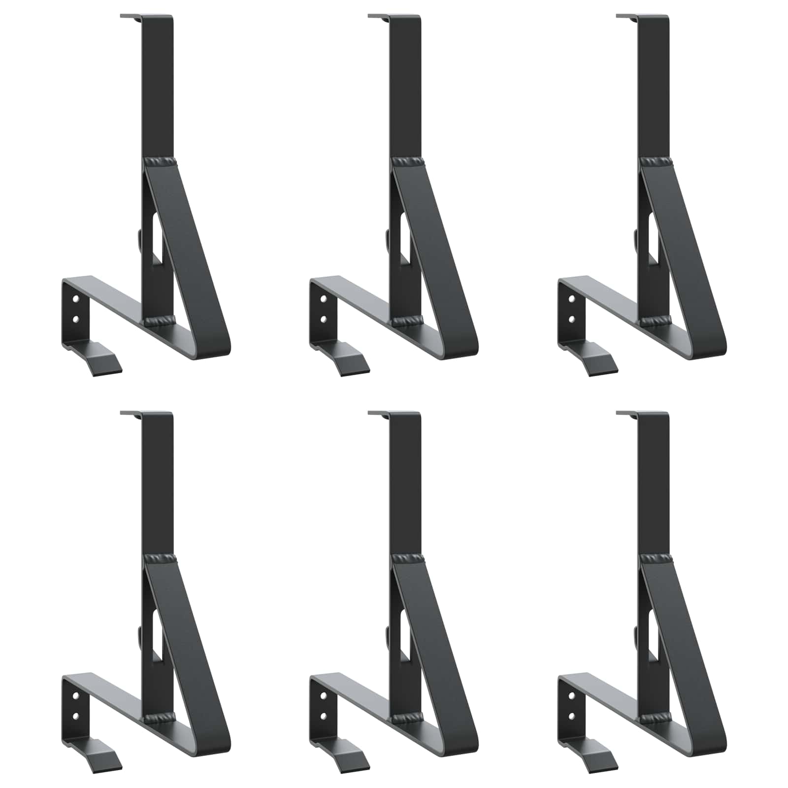 Supporto paraneve Vidaxxl 6 pezzi nero 29,5 x 3 x 34,5 cm acciaio