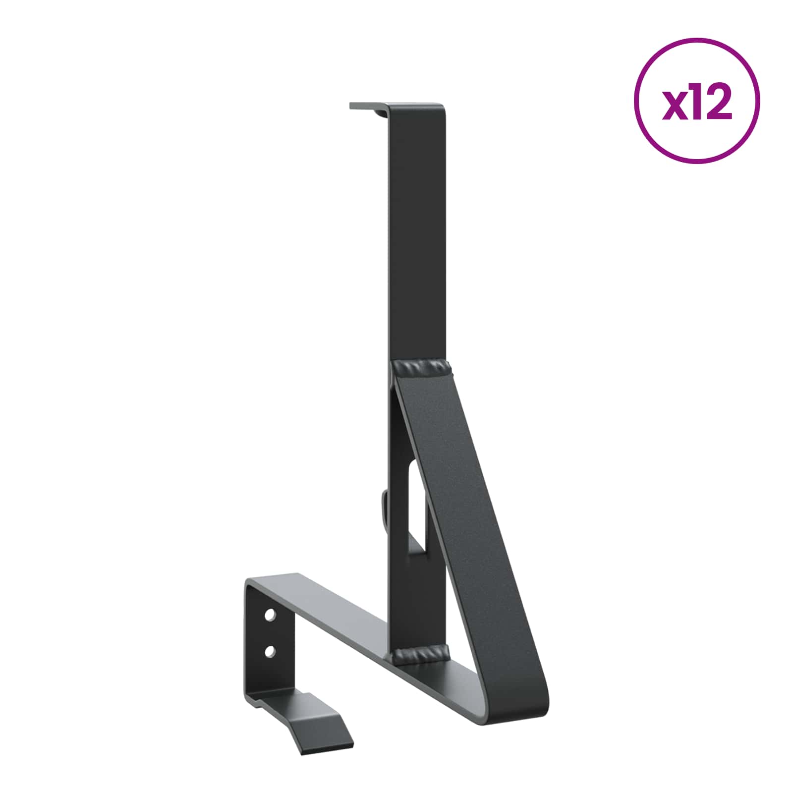 VidaXL supporto paraneve 12 pz nero 29,5 x 3 x 34,5 cm acciaio
