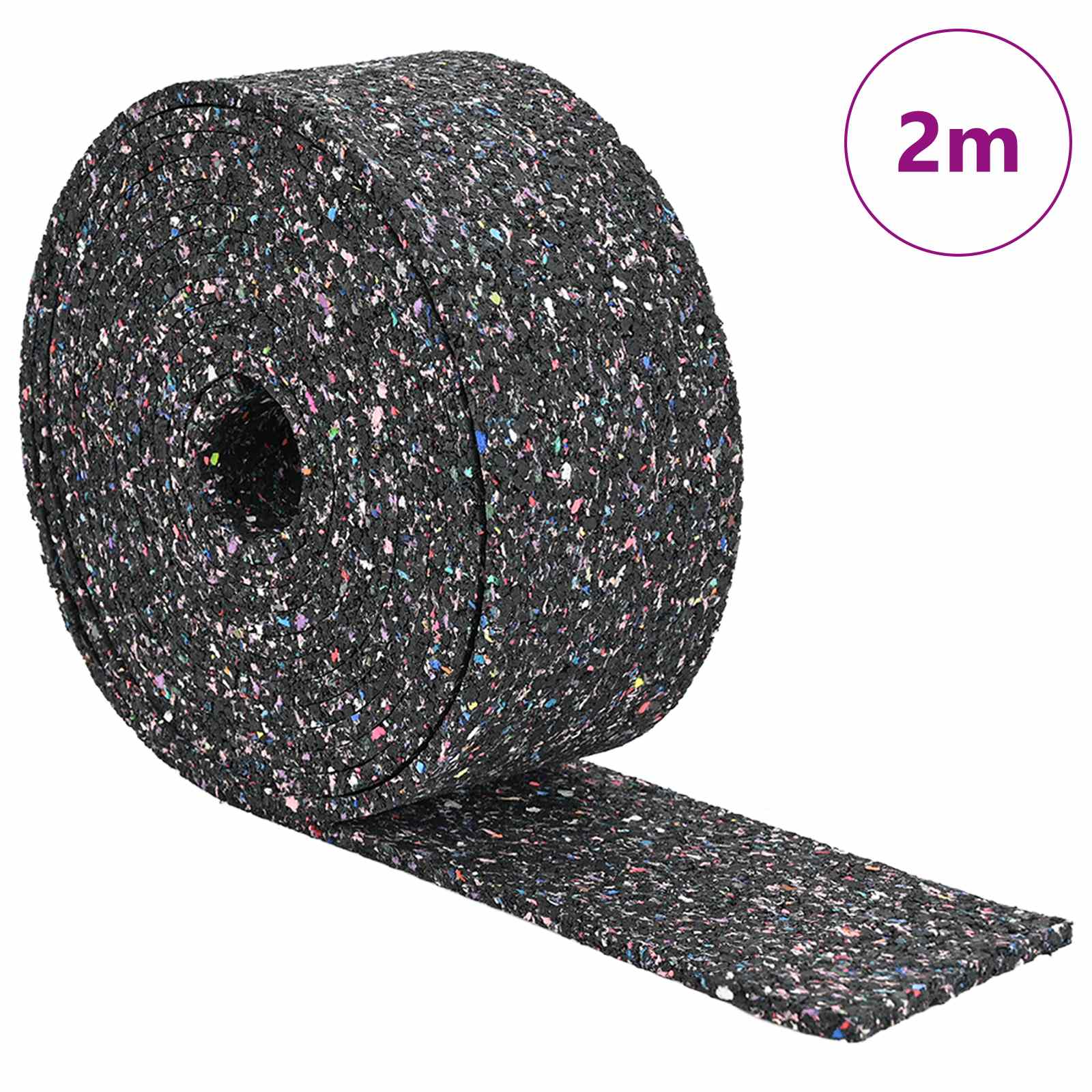 Vidaxl rubberen roller zwart 200 x 8 x 1 cm rubber