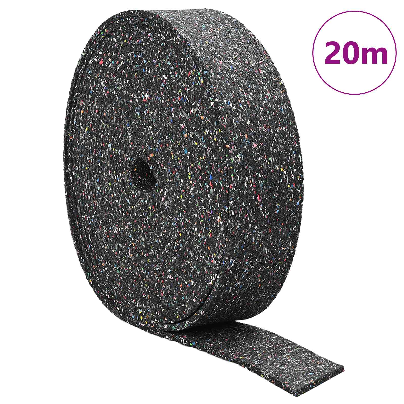 Vidaxl rubberen roller zwart 2000 x 12 x 0,8 cm rubber