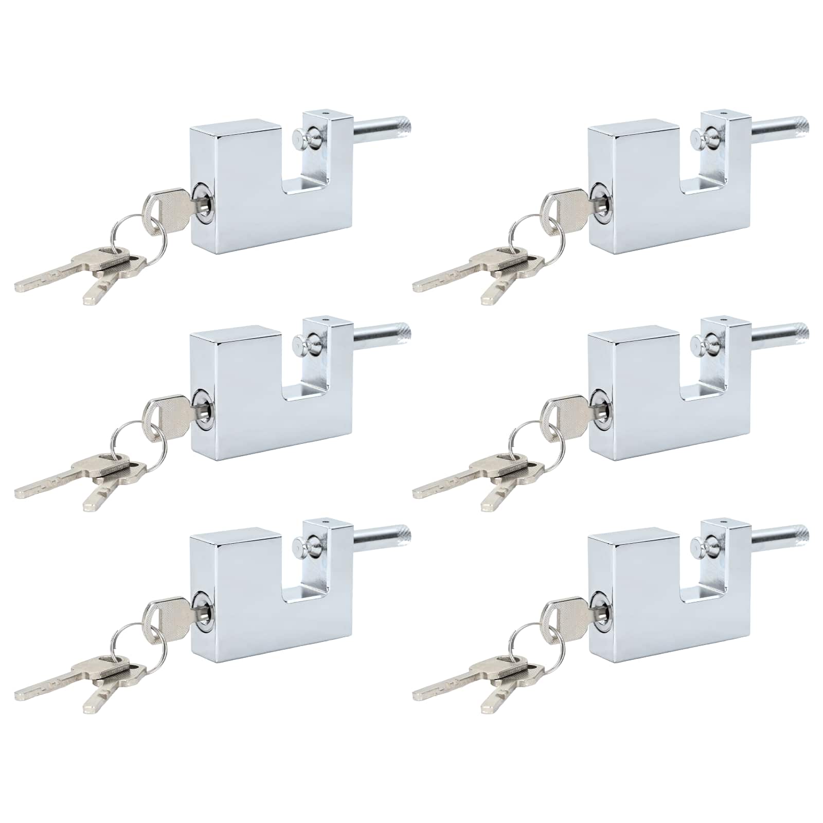Lucchetto Vidaxxl 6 pz argento 6 x 2 x 4,5 cm ferro