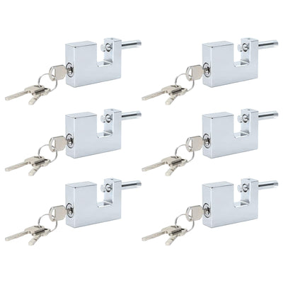 Candado vidaxxl 6uds plata 6 x 2 x 4,5 cm hierro