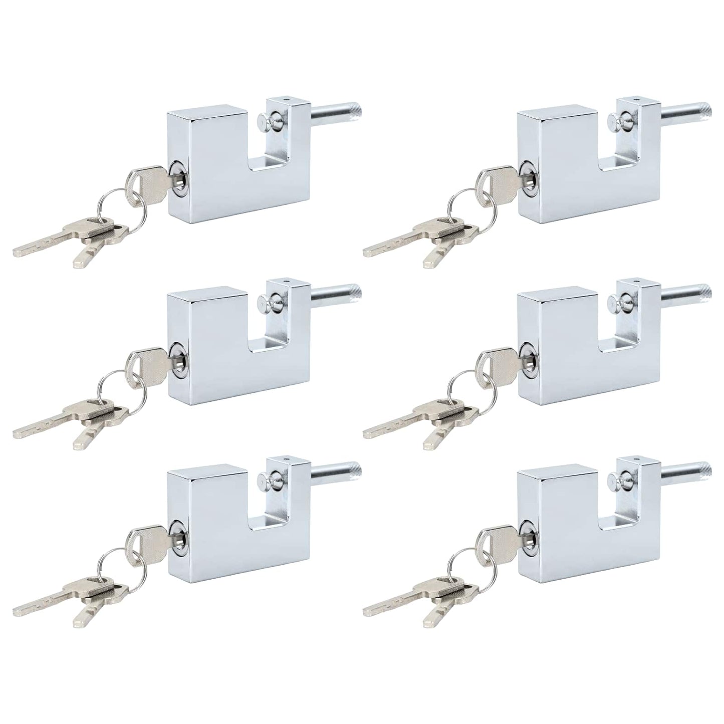 Candado vidaxxl 6uds plata 7 x 1,9 x 5 cm hierro