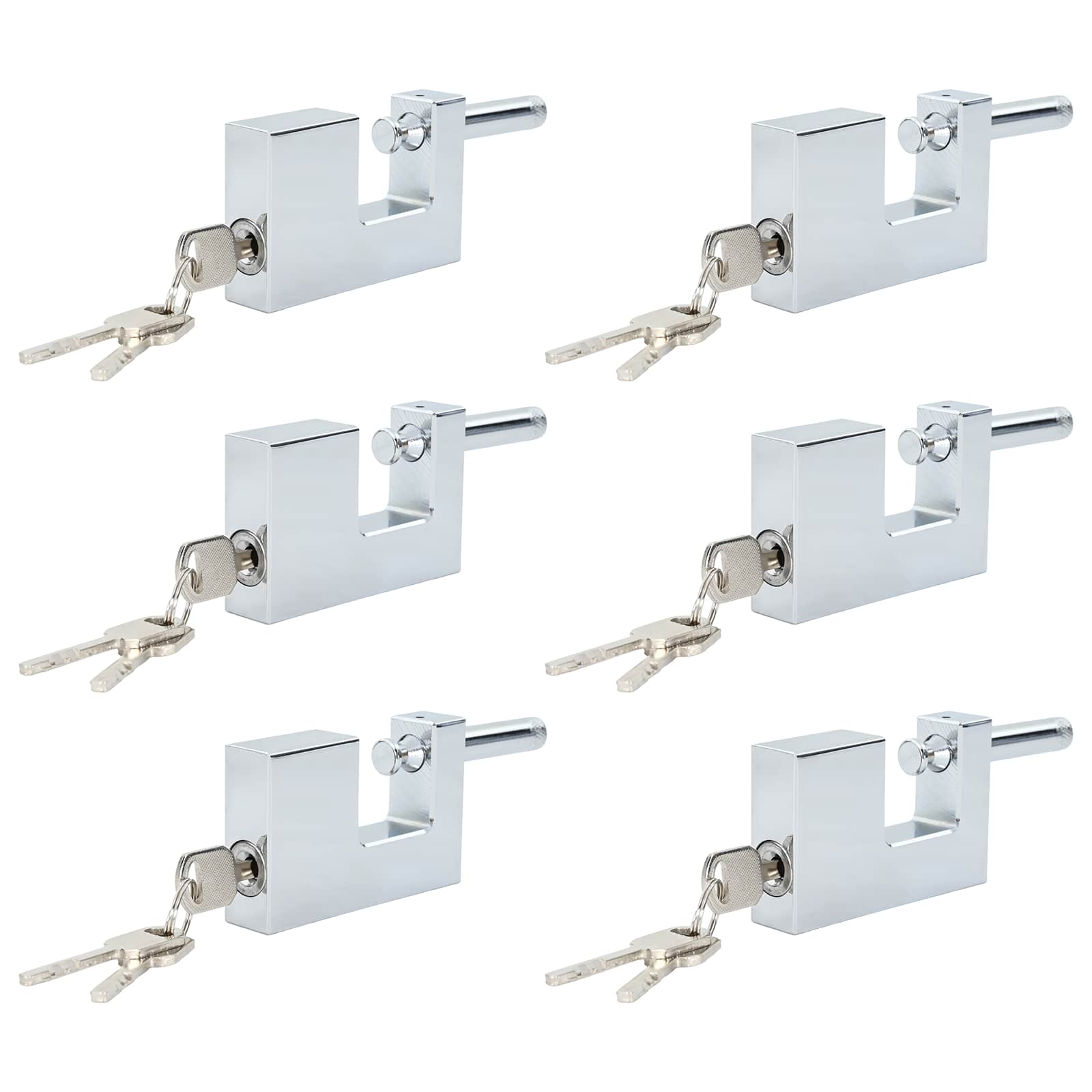 Lucchetto Vidaxxl 6 pezzi argento 8,7 x 1,9 x 5,5 cm in ferro