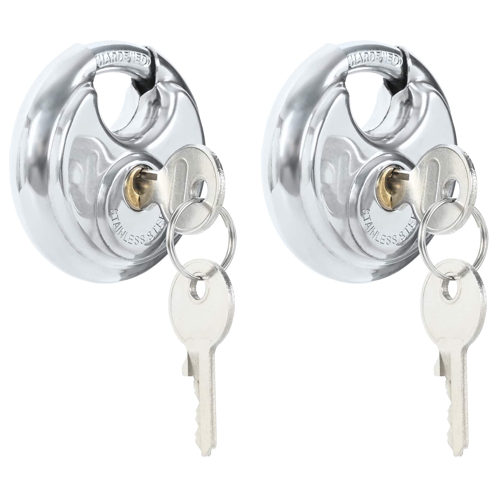 Lucchetti Vidaxl Discus con chiavi 2 pezzi argento 6 x 2,3 x 6 cm