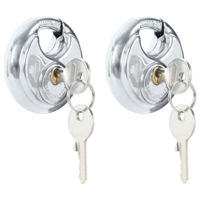 Vidaxl discusloten met sleutels 2 pcs zilver 6 x 2.3 x 6 cm