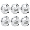 Lucchetti Vidaxl Discus con chiavi 6 pezzi argento 7 x 2,3 x 7 cm