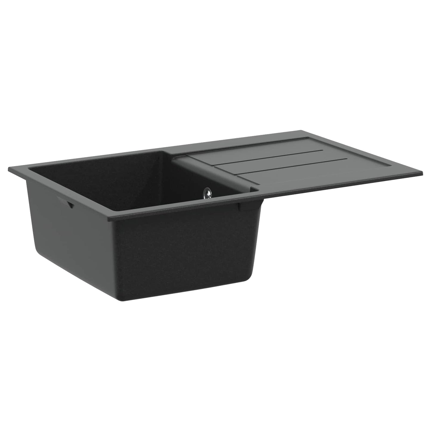 Fregadero VidaXL negro 780 x 500 mm 80% cuarzo y 20% resina