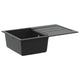 Fregadero VidaXL negro 780 x 500 mm 80% cuarzo y 20% resina