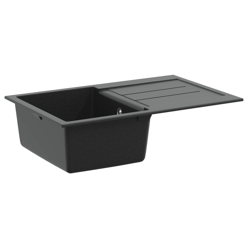 Lavello VidaXL nero 780 x 500 mm 80% quarzo e 20% resina
