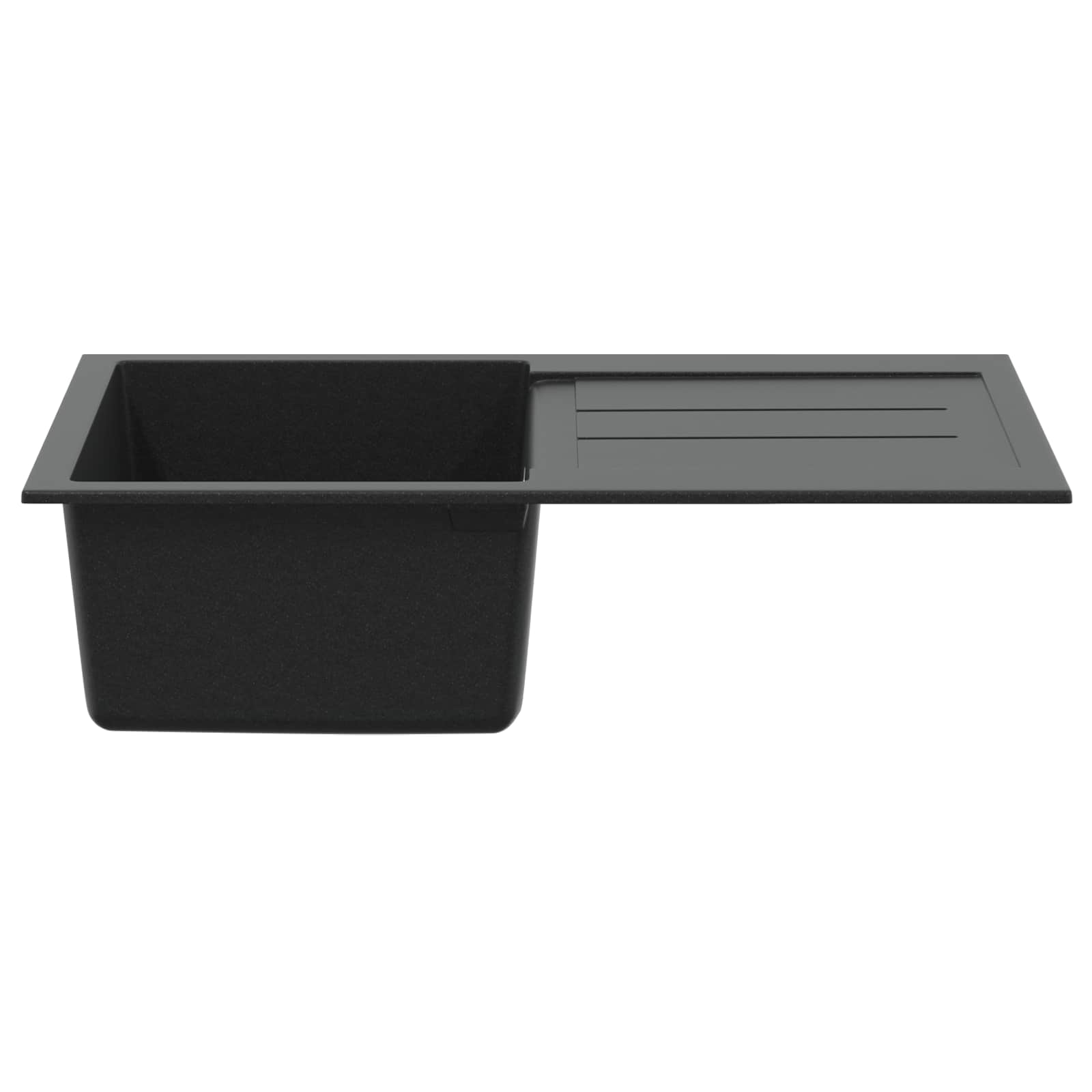 Lavello VidaXL nero 780 x 500 mm 80% quarzo e 20% resina