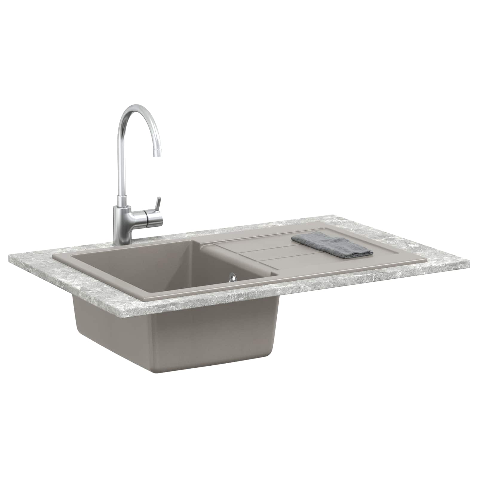 Lavello Vidaxx grigio 780 x 500 mm 80% quarzo e 20% resina
