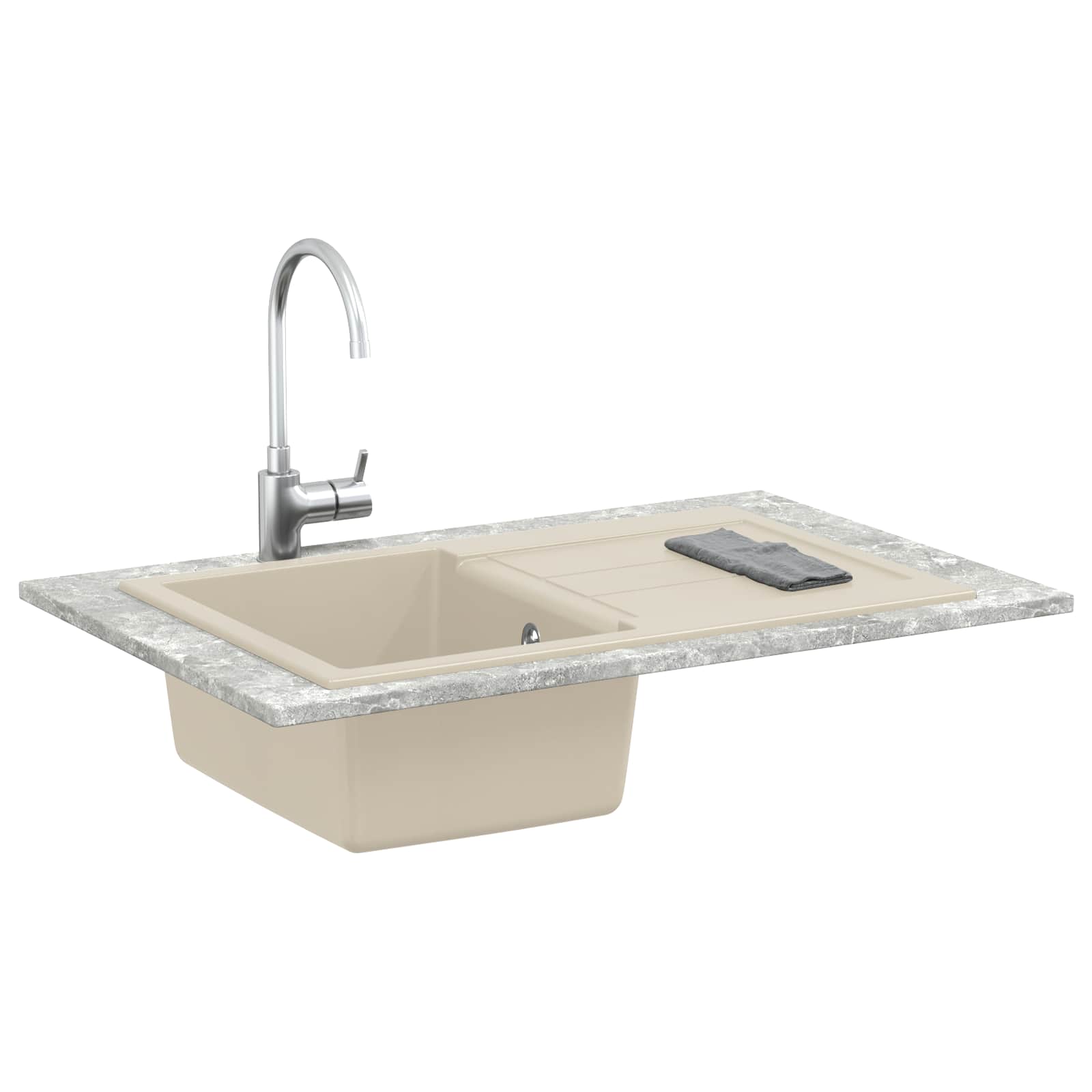 Lavabo Vidaxx beige 780 x 500 mm 80% quarzo e 20% resina