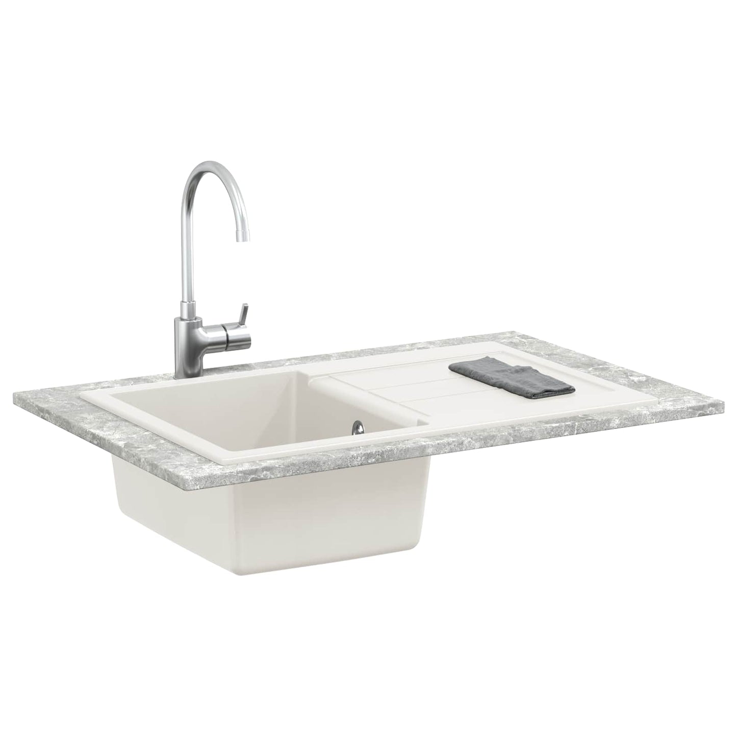 Fregadero vidaxx blanco 780 x 500 mm 80% cuarzo y 20% resina
