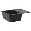 Lavello VidaXL nero 620 x 500 mm 80% quarzo e 20% resina