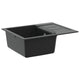 Fregadero VidaXL negro 620 x 500 mm 80% cuarzo y 20% resina