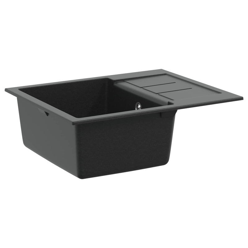 Lavello VidaXL nero 620 x 500 mm 80% quarzo e 20% resina