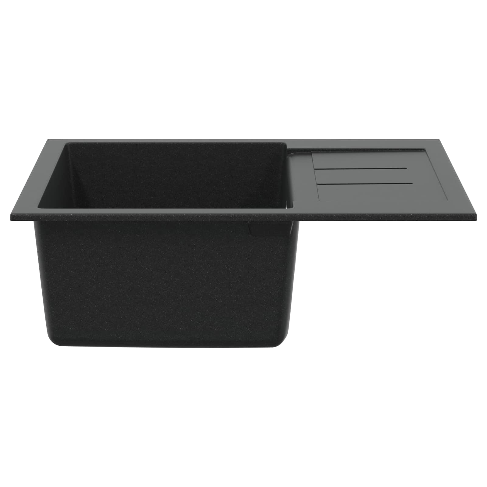 Lavello VidaXL nero 620 x 500 mm 80% quarzo e 20% resina