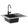 Lavello VidaXL nero 620 x 500 mm 80% quarzo e 20% resina