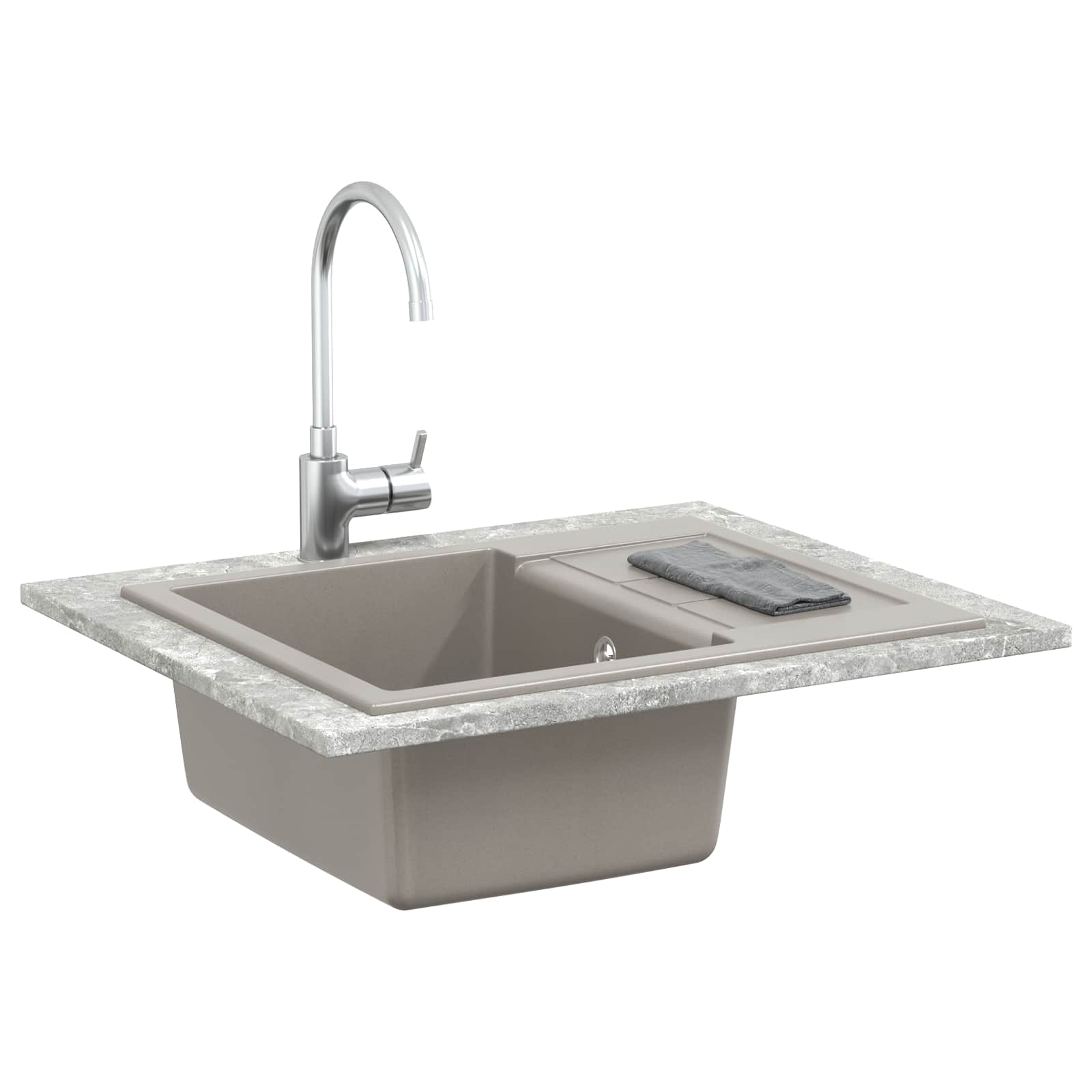 Lavello Vidaxx grigio 620 x 500 mm 80% quarzo e 20% resina