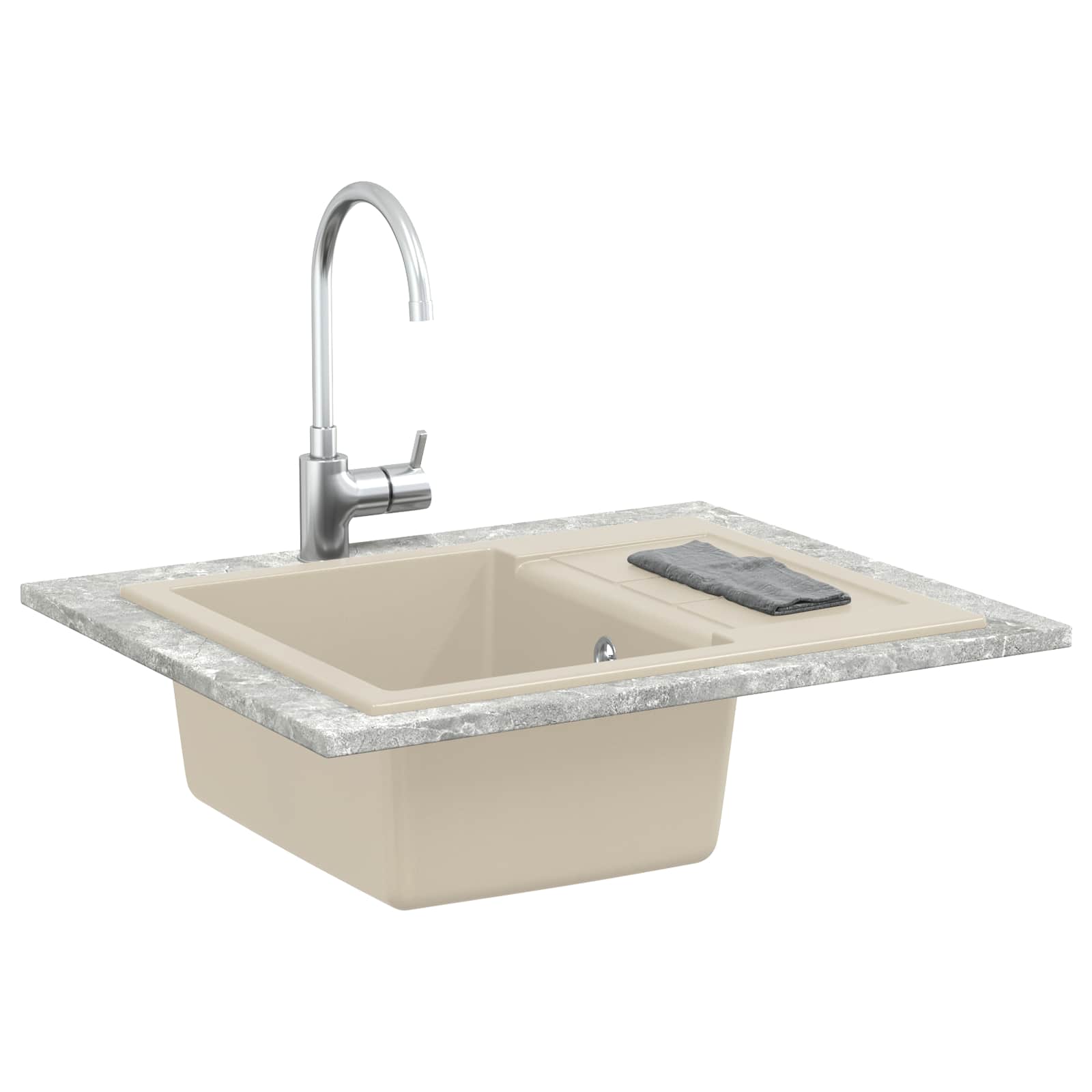 Lavabo Vidaxx beige 620 x 500 mm 80% quarzo e 20% resina