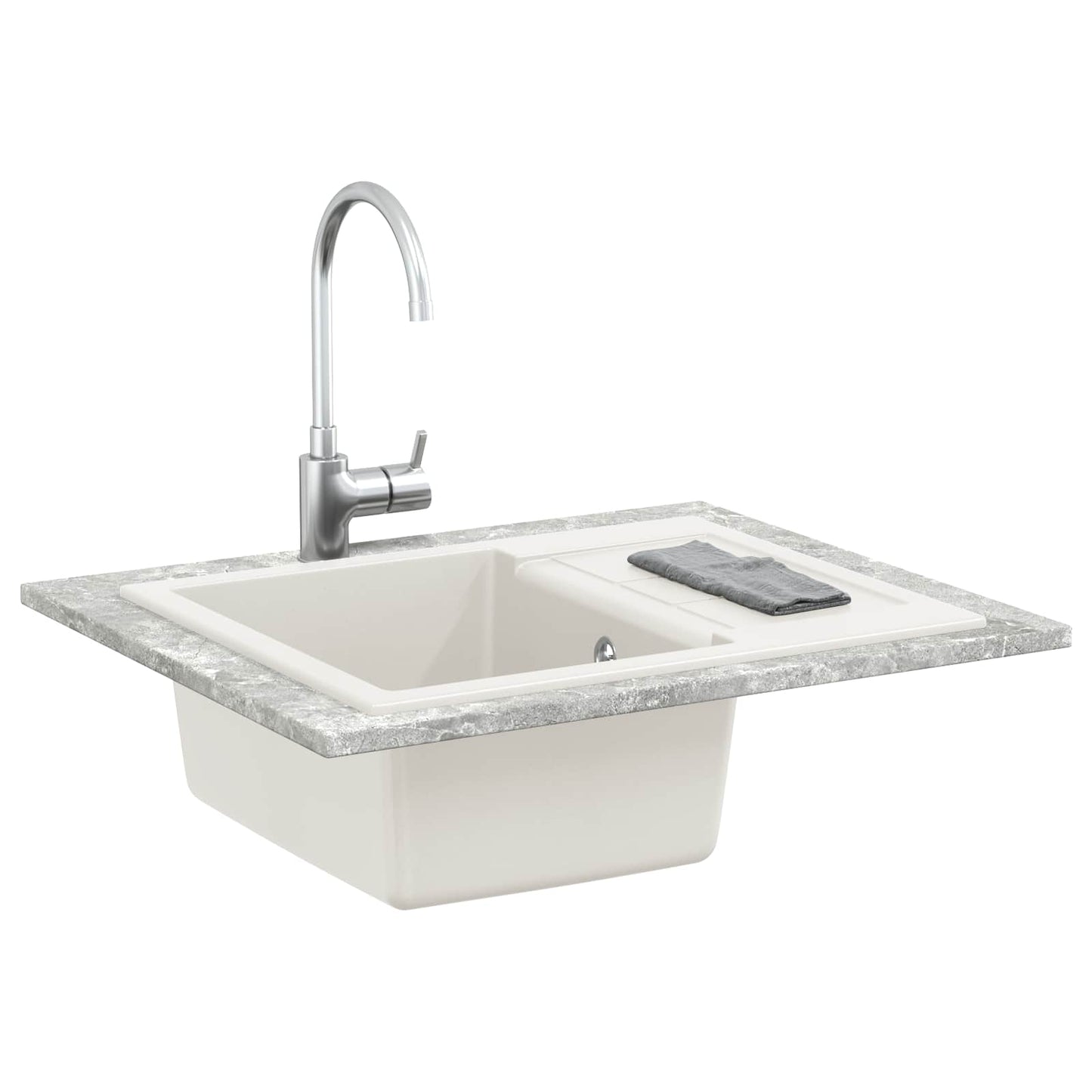 Fregadero vidaxx blanco 620 x 500 mm 80% cuarzo y 20% resina