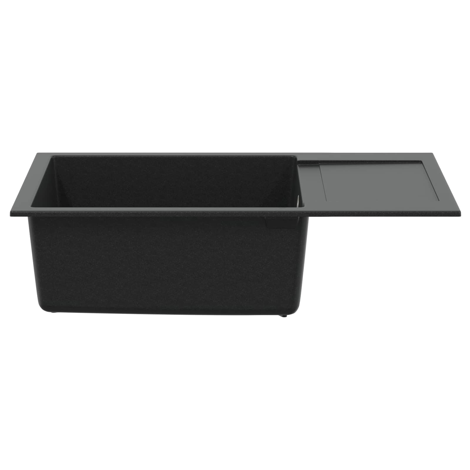 Lavello VidaXL nero 780 x 500 mm 80% quarzo e 20% resina