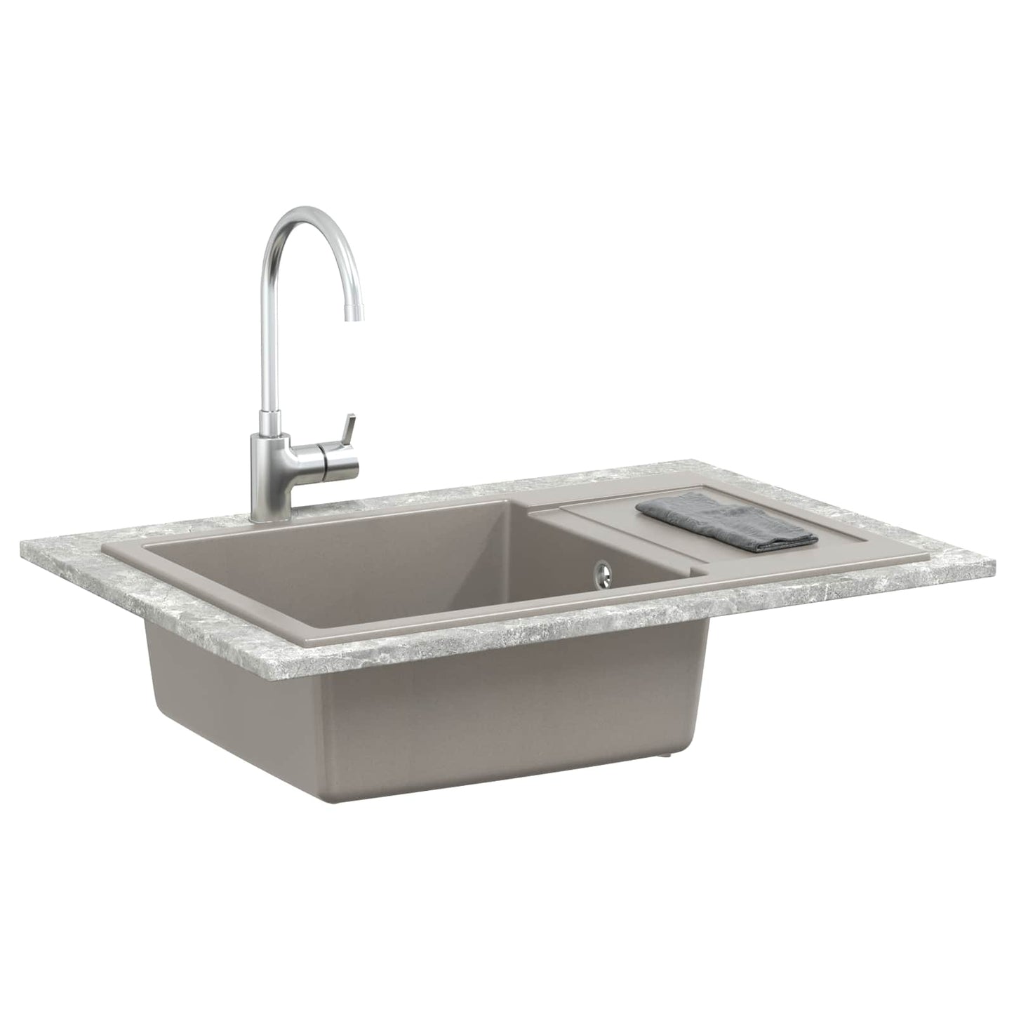 Fregadero vidaxx gris 780 x 500 mm 80% cuarzo y 20% resina