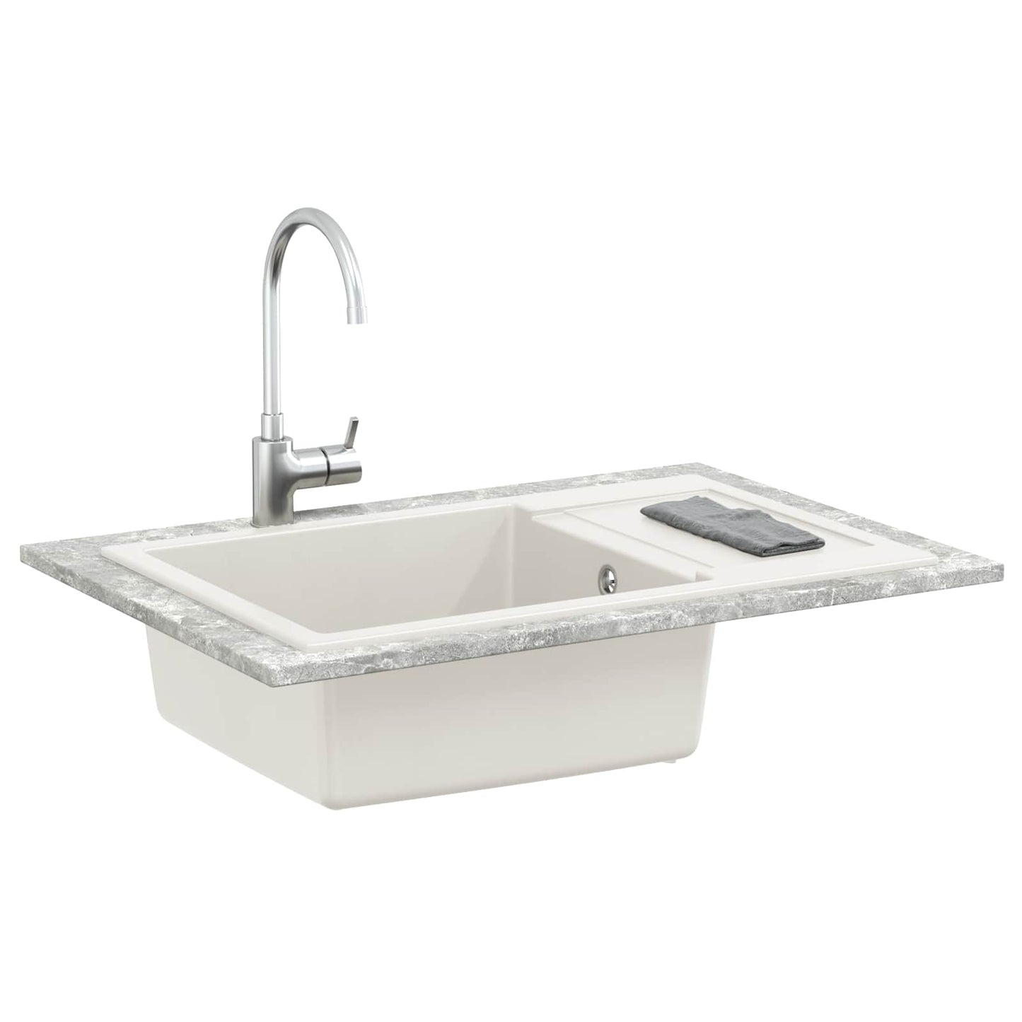 Fregadero vidaxx blanco 780 x 500 mm 80% cuarzo y 20% resina