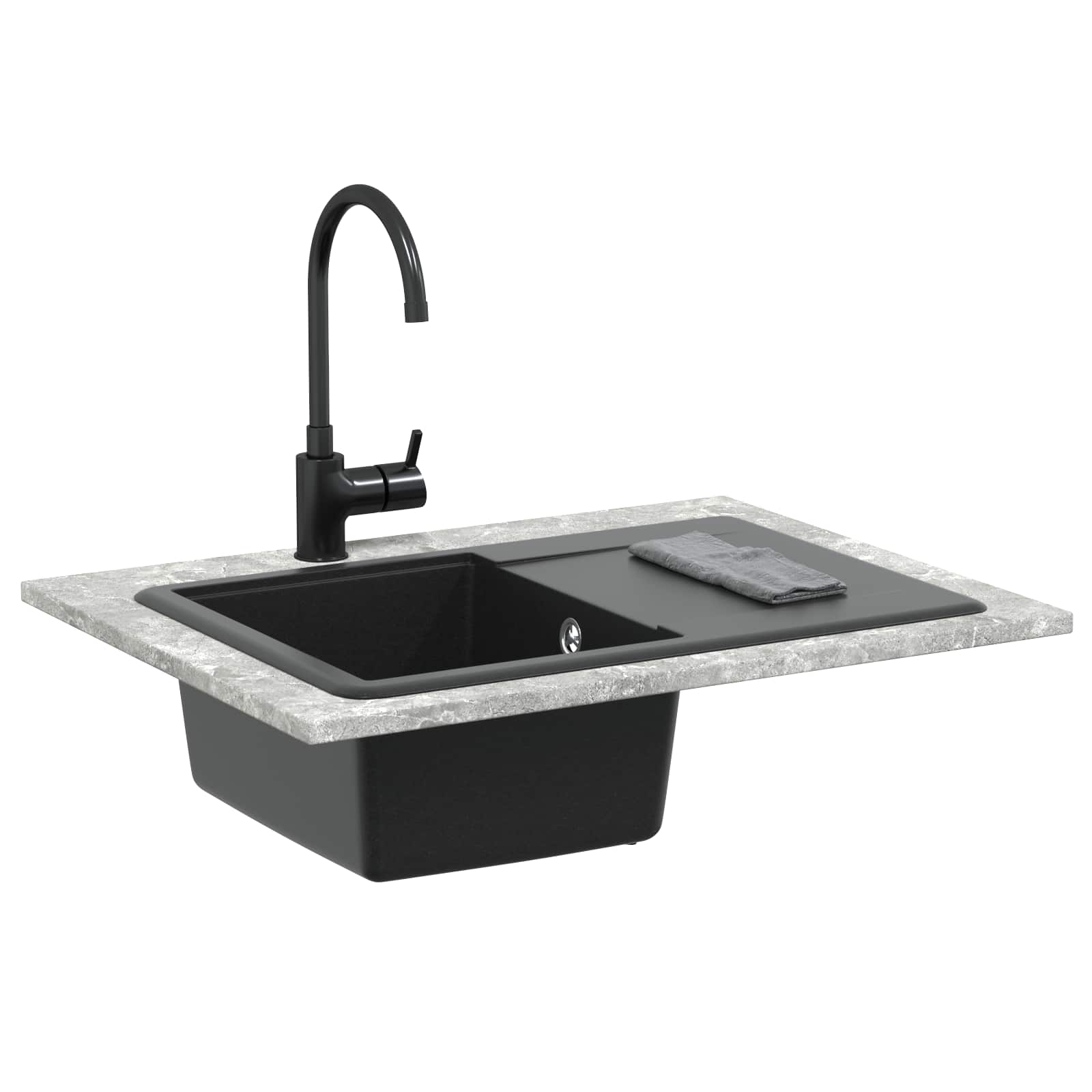 Lavello Vidaxx nero 670 x 460 mm granito