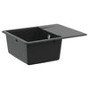 Lavello VidaXL nero 560 x 460 mm 80% quarzo e 20% resina
