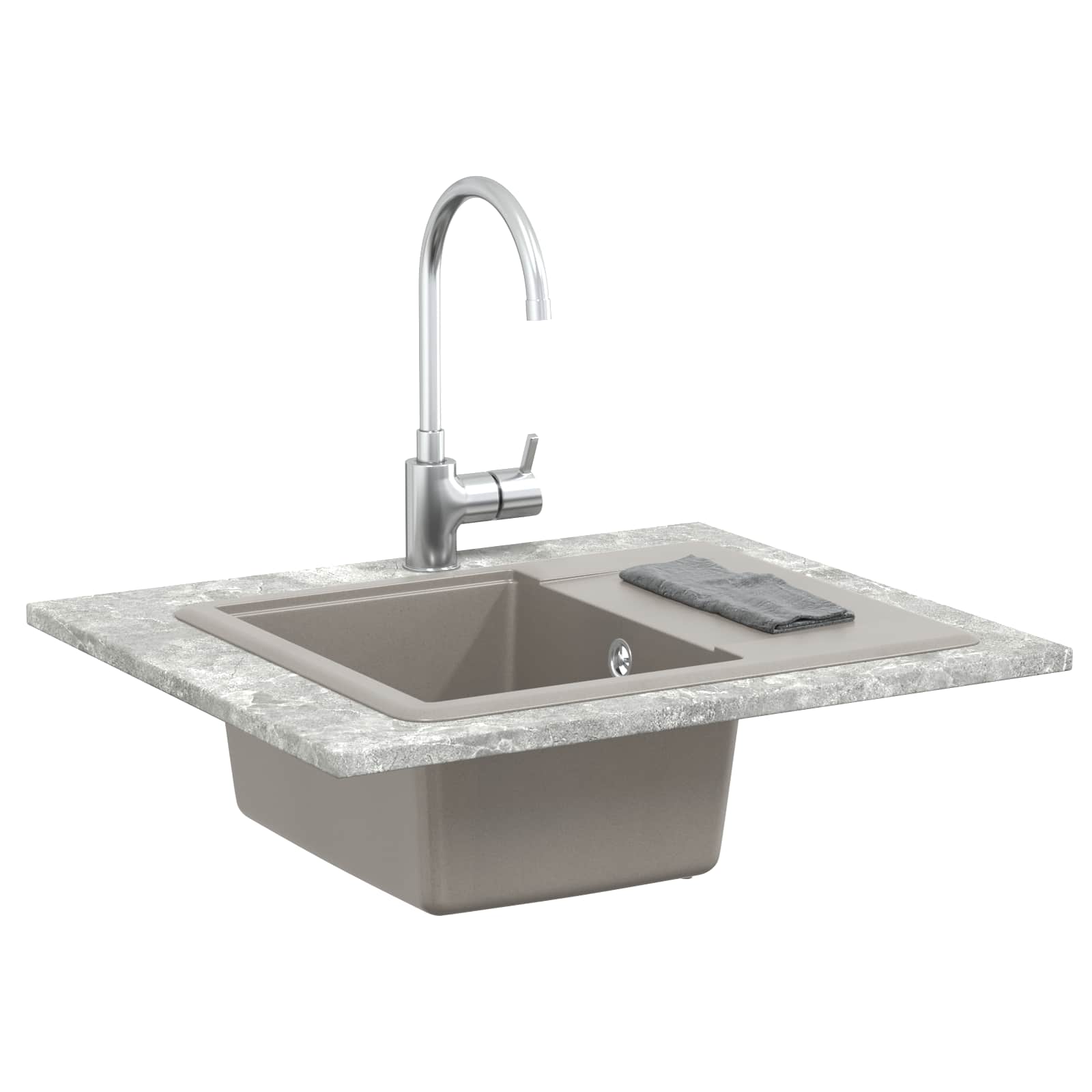 Lavello Vidaxx grigio 560 x 460 mm 80% quarzo e 20% resina