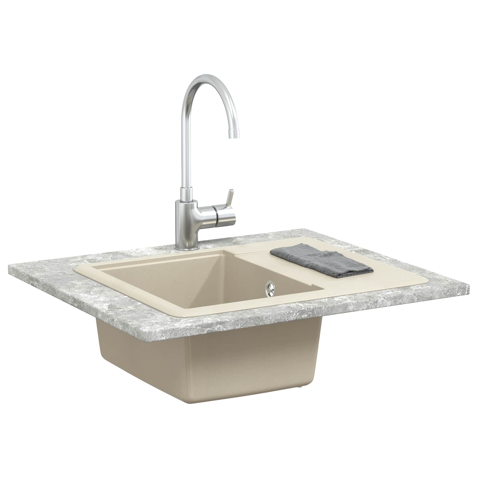 Lavabo Vidaxx beige 560 x 460 mm 80% quarzo e 20% resina