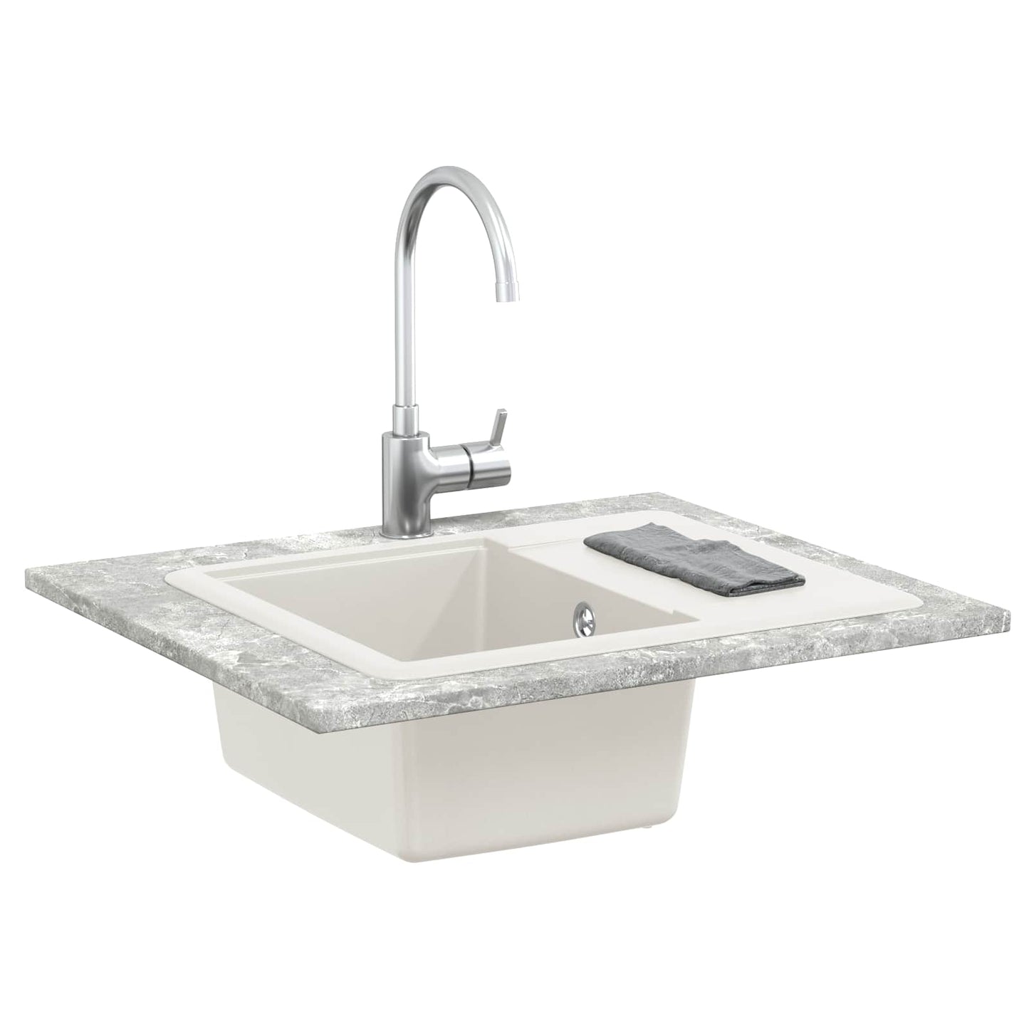 Fregadero vidaxx blanco 560 x 460 mm 80% cuarzo y 20% resina