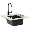 Lavello VidaXL nero 370 x 460 mm 80% quarzo e 20% resina