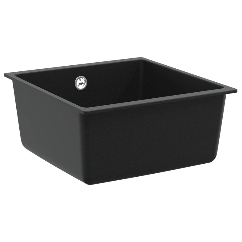 Lavello VidaXL nero 430 x 460 mm 80% quarzo e 20% resina