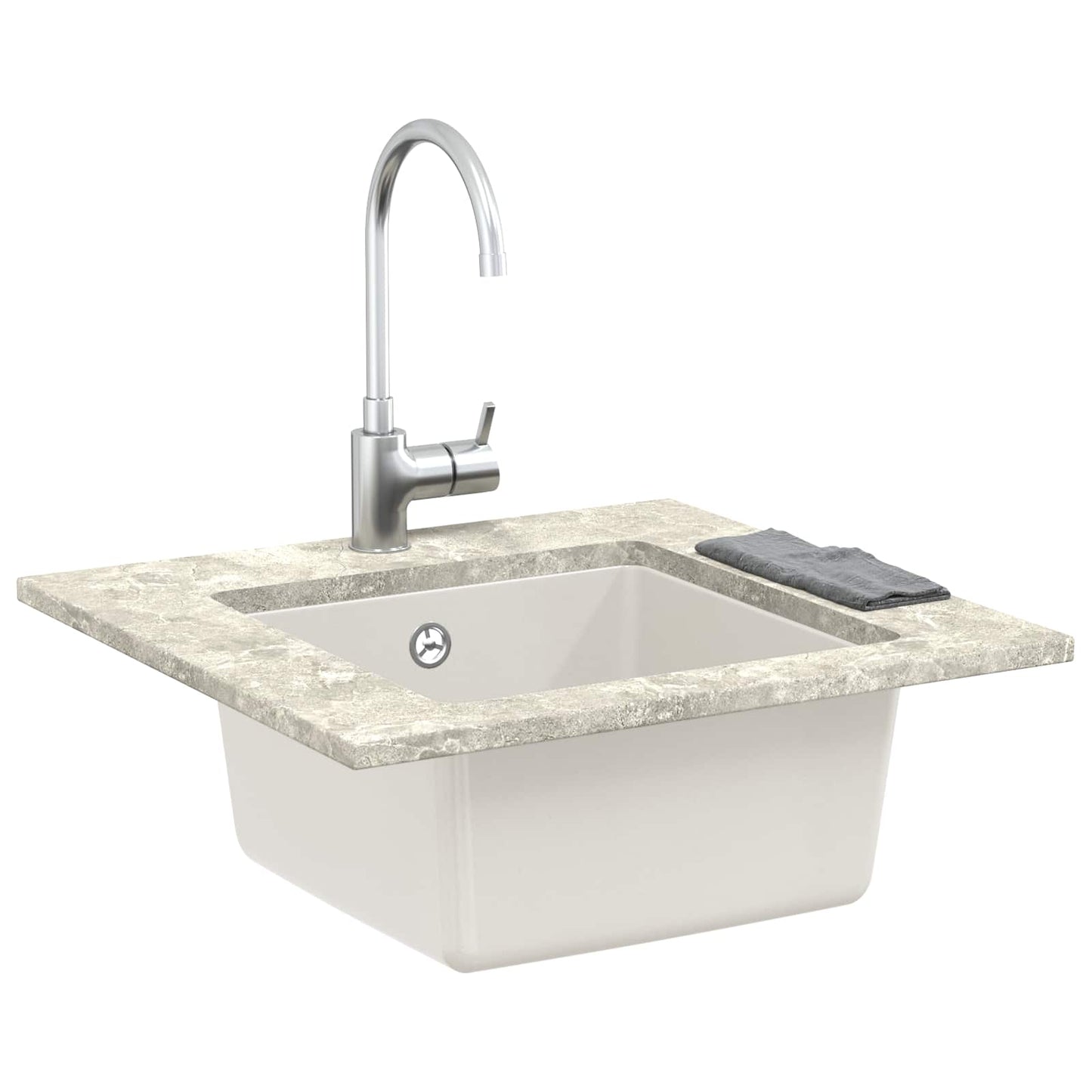 Fregadero vidaxx blanco 430 x 460 mm 80% cuarzo y 20% resina