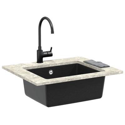 Vidaxl wasbak zwart 530 x 460 mm 80% kwarts en 20% hars
