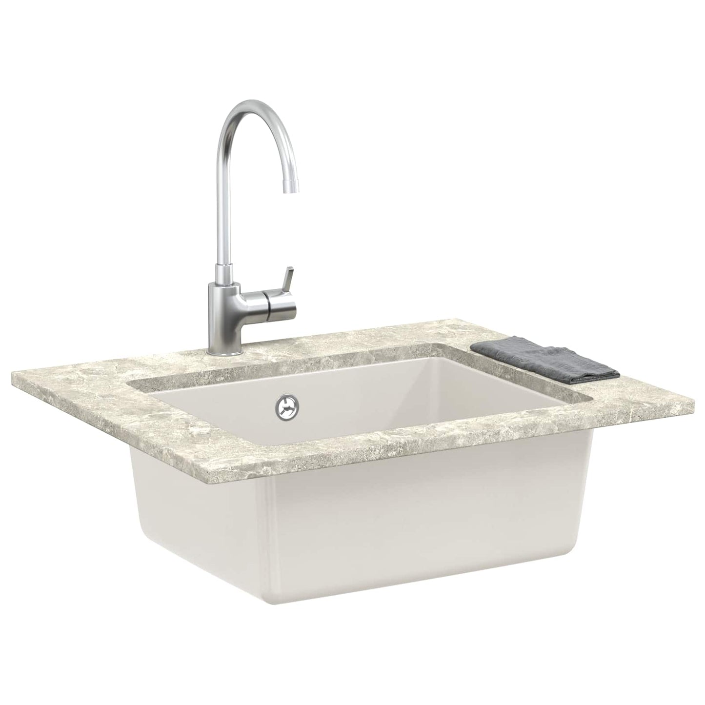 Fregadero vidaxx blanco 530 x 460 mm 80% cuarzo y 20% resina